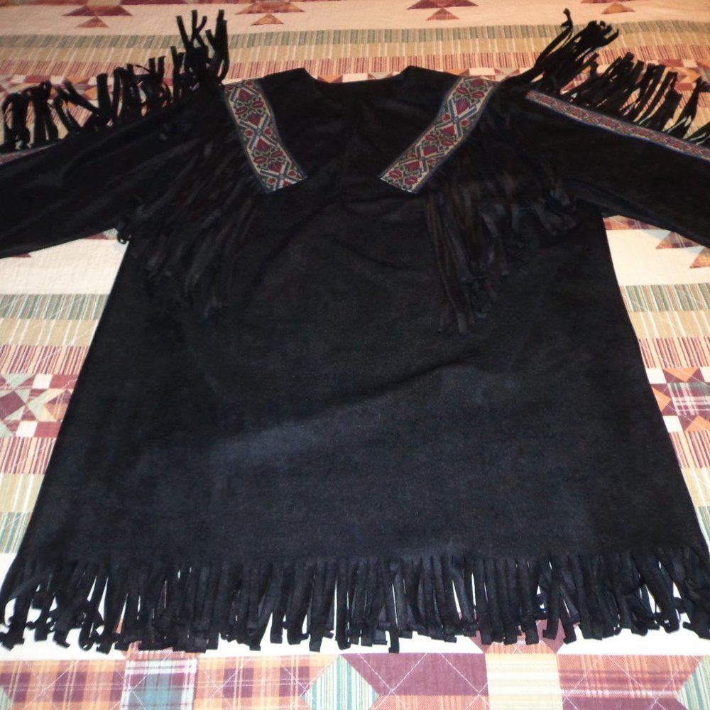 Black Fringed Shirt
